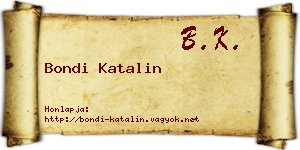 Bondi Katalin névjegykártya